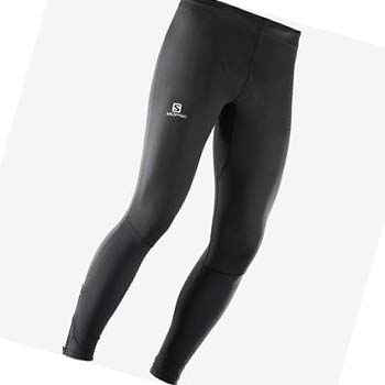 Salomon AGILE LONG Nohavice Panske Čierne Žlté | SK 2431SGL